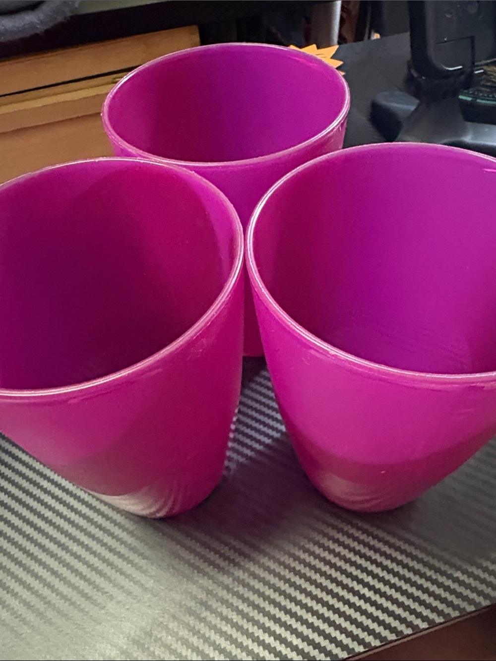 Tupperware Magenta Plastic Drinking Cups, very sturdy
